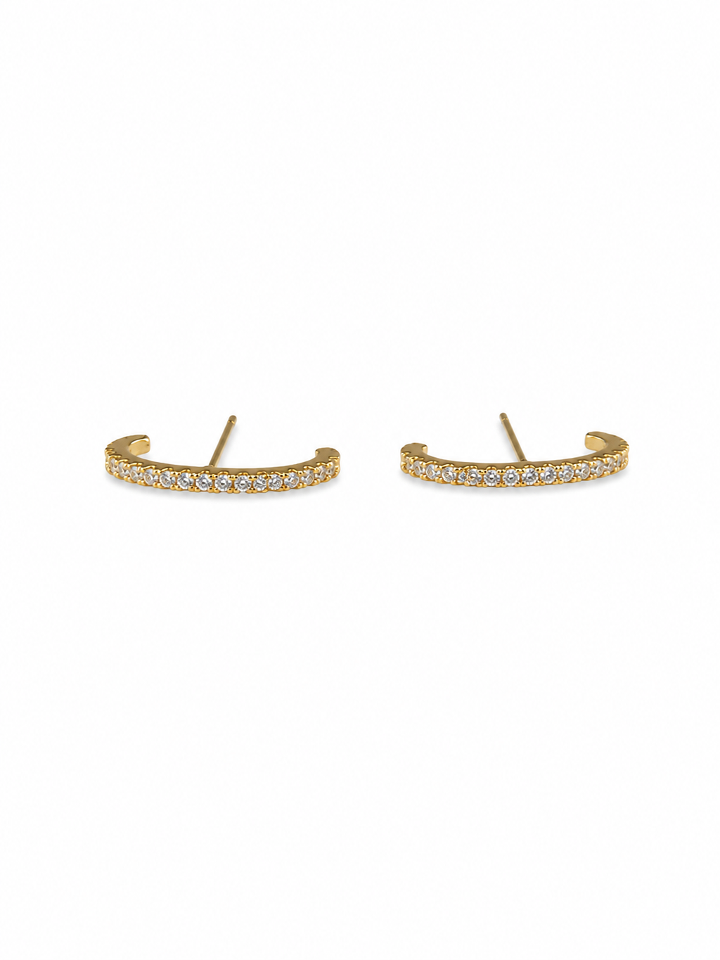 Brinco Ear Hook côncavo dourado