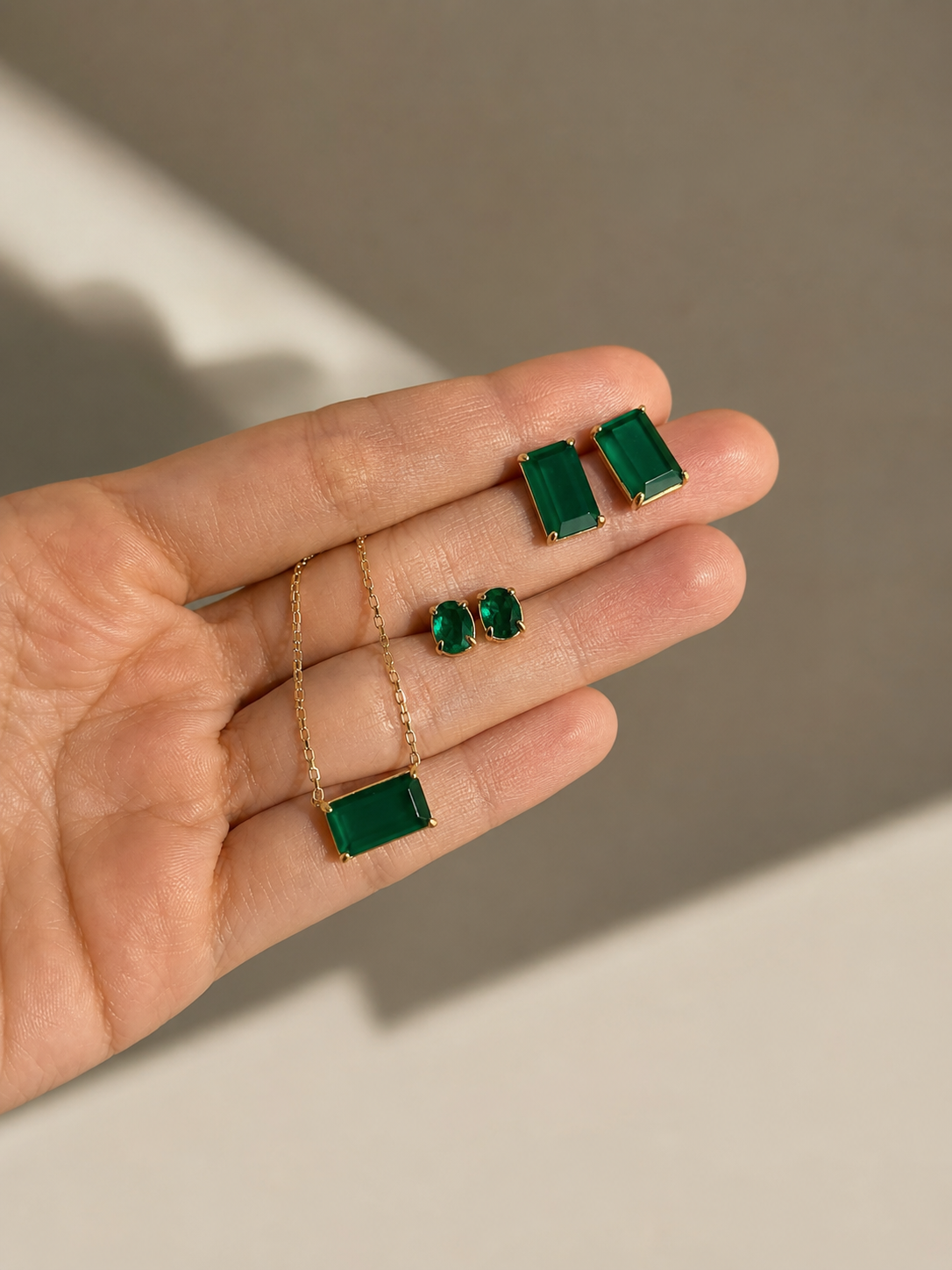 Colar corrente Jade dourado