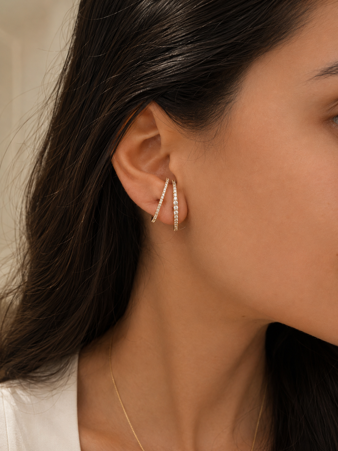 Brinco Ear hook côncavo prata