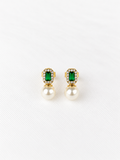 Brinco jade com pérola