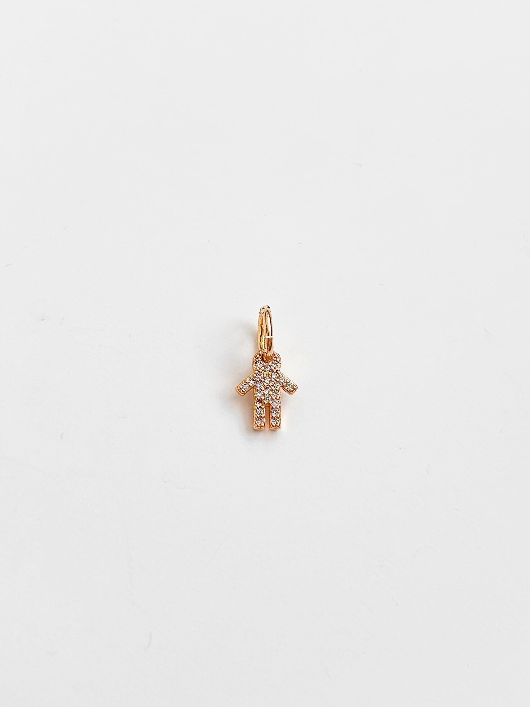 Pingente cravejado Menino (a) dourado